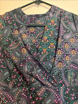 Athleta Dahlia Sleeveless Paisley Dress in Navy and Purple thumbnail 4