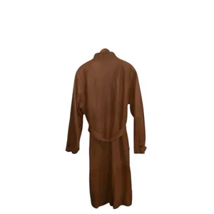 Vintage American Style Brown Leather Belted Trench Coat Mountain life old money thumbnail 13
