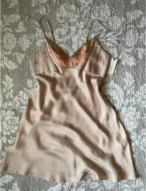 Anthropologie Cream Mini Slip Dress thumbnail 7
