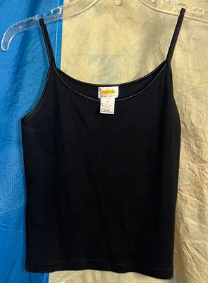 One Step Ahead Black Sleeveless Crop Camisole Size L thumbnail 1