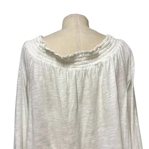 Anthropologie Annie‎ Top Embroidered Off The Shoulder Blouse White Size Large thumbnail 7
