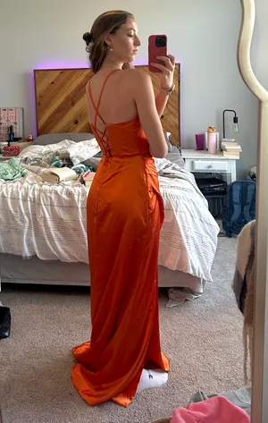 Amazon Orange Prom Dress thumbnail 3