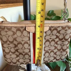 Coach Signature C Wristlet Orange Brown Racing Stripe Y2K Preppy Classic thumbnail 6