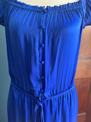 Off The Shoulder High Low Dress Blue Size L thumbnail 3