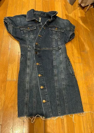 Free People Structured Denim Dress thumbnail 1