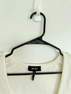 Me + Em Chunky Cotton Square Neck Top White Size XS thumbnail 3