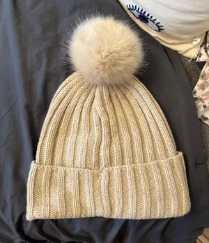 Fluffy Pom Pom Beanie thumbnail 1