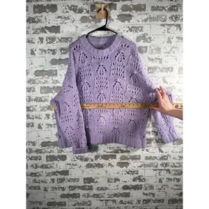 Aerie | women lilac purple knitted crewneck sweater thumbnail 6