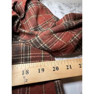 Entro Rust Plaid Wool Blend Ruffle Shoulder Top Large Boho Fall Contemporary thumbnail 5
