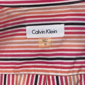 Calvin Klein Women's Pink Multi Color Long Sleeve Button Down Dress Size 10 thumbnail 2