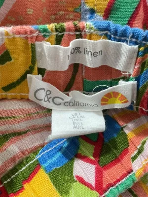 C&C California Tropical Palm Print Linen Shorts Womens Size Large thumbnail 6