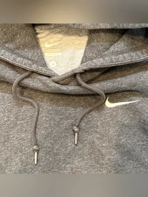 Nike Women’s Gray Pullover Hoodie Embroidered Logo Small Activewear Athletic thumbnail 2