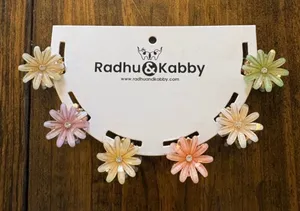 Pastel Daisy Hair Clips thumbnail 1