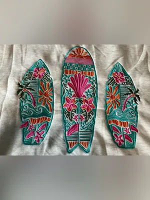 Rosa Clothing Oversized Hoodie Floral Surfboard Embroidered Large new thumbnail 3