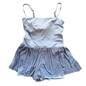 Blogilates Pop Flex Corset Slate Blue Tulle Skirt Sleeveless Jumpsuit Work Out thumbnail 1