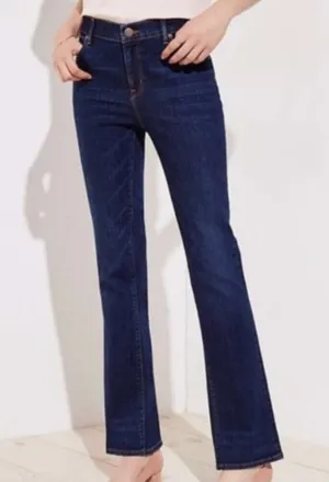 Loft EUC Women's Dark Wash Curvy Boot Cut Jeans Size 8 thumbnail 1