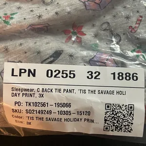 Savage X Fenty ‘Tis The Savage Holiday Print Back Tie Pants size 3X NWT thumbnail 2