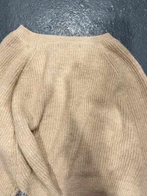 Neutral Beige Cropped Knit Sweater - Women's Sweater thumbnail 3