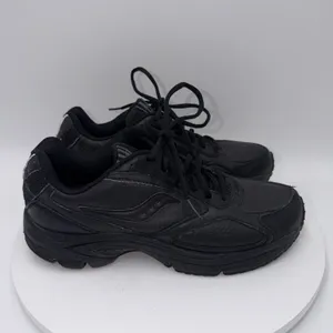 Saucony Omni Walker Triple Black Athletic Leather Sneakers Women's Size 8.5 thumbnail 2