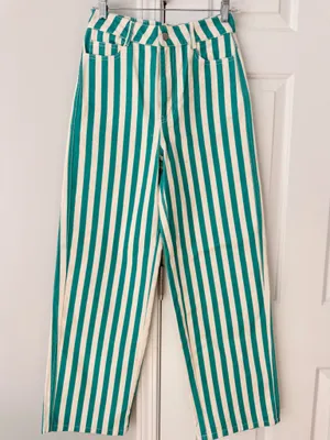 Free People The Tiny Big Sister Striped Berta Long Jeans, Size XS/EU 34 thumbnail 7