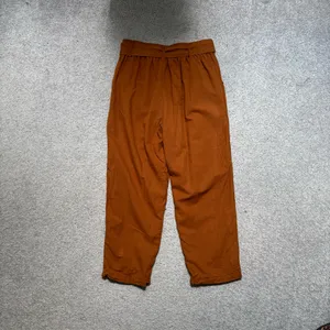 American Eagle Outfitters Burnt Orange High-Rise Linen Blend Cropped Pants with Belt thumbnail 7