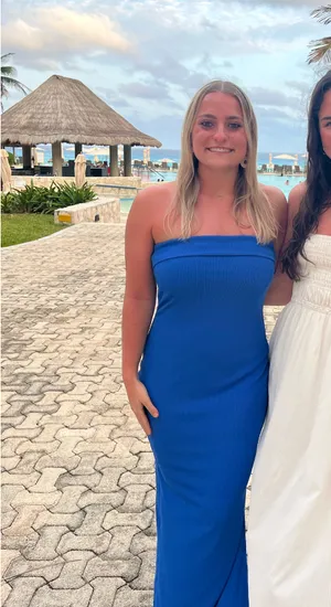 Pretty Garden Royal Blue Strapless Maxi Dress thumbnail 2