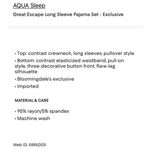 AQUA Sleep Great Escape Pajama Set Starry Night Blue Long Sleeve S I2968 thumbnail 3