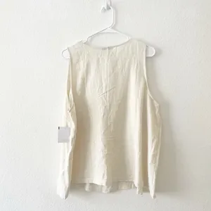 NEW Gilli Linen Blend Blouse Cream‎ Beige Size 2x thumbnail 4
