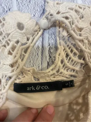 Ark & Co women’s.‎ Cream Crochet Yoke Chiffon Dress thumbnail 3
