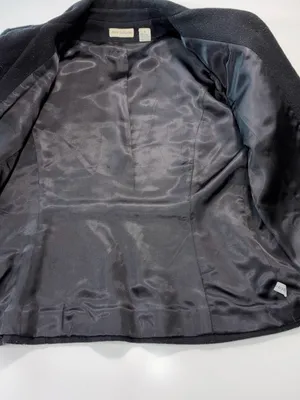 Ann Taylor 100% Wool Black Tailored Button Jacket Size Small thumbnail 3