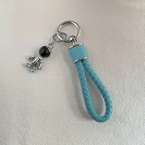 Astronaut Charm Car Keychain for Men Women Braided Rope Bag Charm Key Rings thumbnail 3