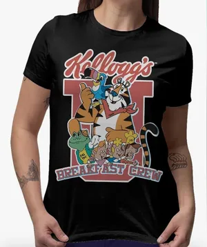 Kellogg's Breakfast Crew University Unisex Black Short Sleeve Tee thumbnail 1