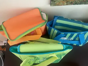 Trader Joe's Mini Insulated Tote - Lime Green & Teal thumbnail 6