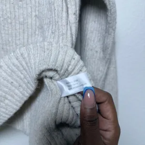Marine Layer Womens Isla Knit Turtleneck Sweater S Cream Ribbed Donegal‎ Speckle thumbnail 8