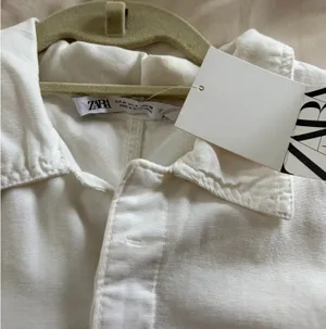 ZARA White Denim Romper thumbnail 3