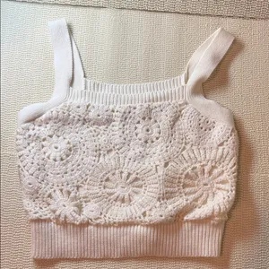 NEW House of Harlow Women’s 1960 Cream Knit Top S thumbnail 1