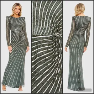 MAC DUGGAL 5641 Embellished Puff Sleeve Side Knot Gown Dress FLAW thumbnail 2