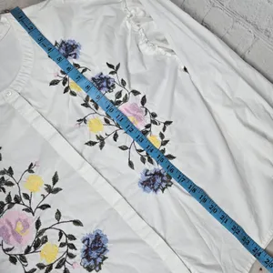 Sanctuary Danni White Embroidered Floral‎ Button Front Blouse Top Size M thumbnail 8