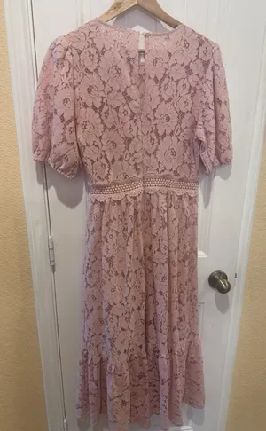 Fleur de Lis Lace Midi Dress BY SUGARLIPS MAUVE COLOR SIZE M thumbnail 1