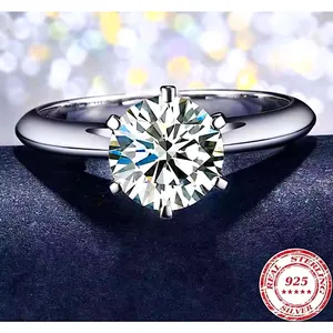 Boutique 2Ct Solitaire Platinum S925 Simulated Diamond Engagement Wedding Ring, Size‎ 6 thumbnail 4