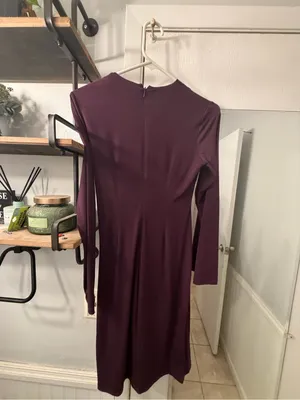 Calvin Klein Plum Twist-Front Long Sleeve Dress thumbnail 5