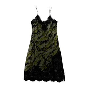 Gold Hawk Silk Coco Slip Dress Camo Lace Trim NWT Size‎ Small thumbnail 3