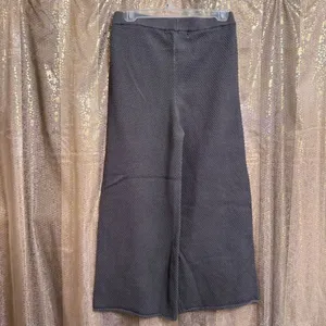 Free People Beach Hailee Gray waffle-Knit Cropped Wide Leg Pants Small thumbnail 2