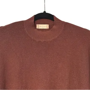 Altar'd State Mock Neck Sweater Brown Ribbed Side Slit Long Sleeve‎ Women XS/S thumbnail 2