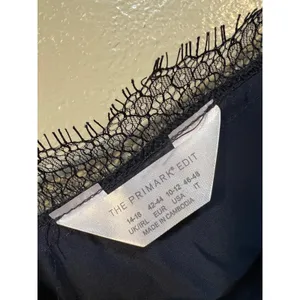 Primark Women's Size 10-12 Camisole Tank Top V-Neck Eyelash Lace Navy Blue Silk thumbnail 9