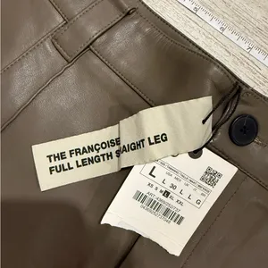Zara Faux Leather Straight Leg Trousers thumbnail 3