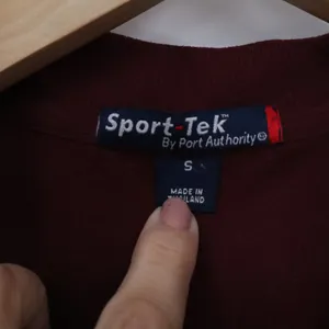 Sport-Tek Garnet Valley Maroon V-Neck Polo Shirt Small Burgundy Paw Print Logo thumbnail 2