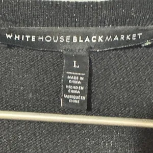 White House Black Market Cardigan L Black Sparkle Draped Bell Sleeve thumbnail 7