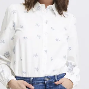 Nordstrom NWT B. Young Hasel Preppy Classic Minimalist Floral Embroidery Button down small thumbnail 3