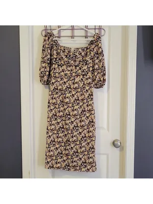 Petal & Pup Oona Midi Dress In Black Ditsy Floral XS nwt HTF thumbnail 6